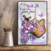 Let Your Faith Be Bigger Than Your Fear Handbag Purple Butterflies Flowers Canvas Poster