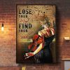 Lose Your Mind Find Your Soul Lady Girl Plays The Violin Music Notes Canvas Poster