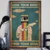 Lose Your Mind Find Your Soul Pride Camera Man Drinking Coffee Rainbow Canvas Poster