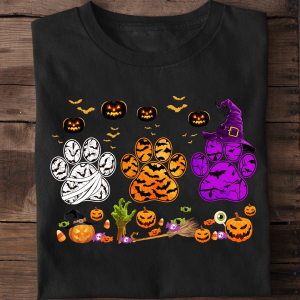 Love Dog Paw Halloween T-Shirt