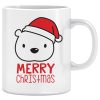 Merry Christmas Bear White Mug