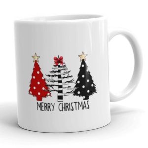Merry Christmas Christmas Trees White Mug Merry Christmas Christmas Trees White Mug