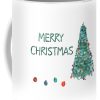 Merry Christmas Painting Christmas Tree White Mug