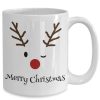 Merry Christmas Santa Reindeer White Mug