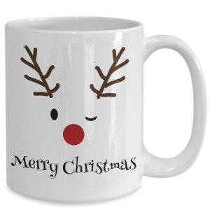 Merry Christmas Santa Reindeer White Mug Merry Christmas Santa Reindeer White Mug