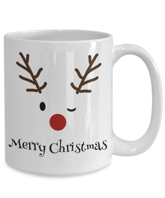 Merry Christmas Santa Reindeer White Mug Merry Christmas Santa Reindeer White Mug