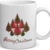 Merry Christmas Trees White Mug