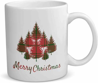 Merry Christmas Trees White Mug Merry Christmas Trees White Mug