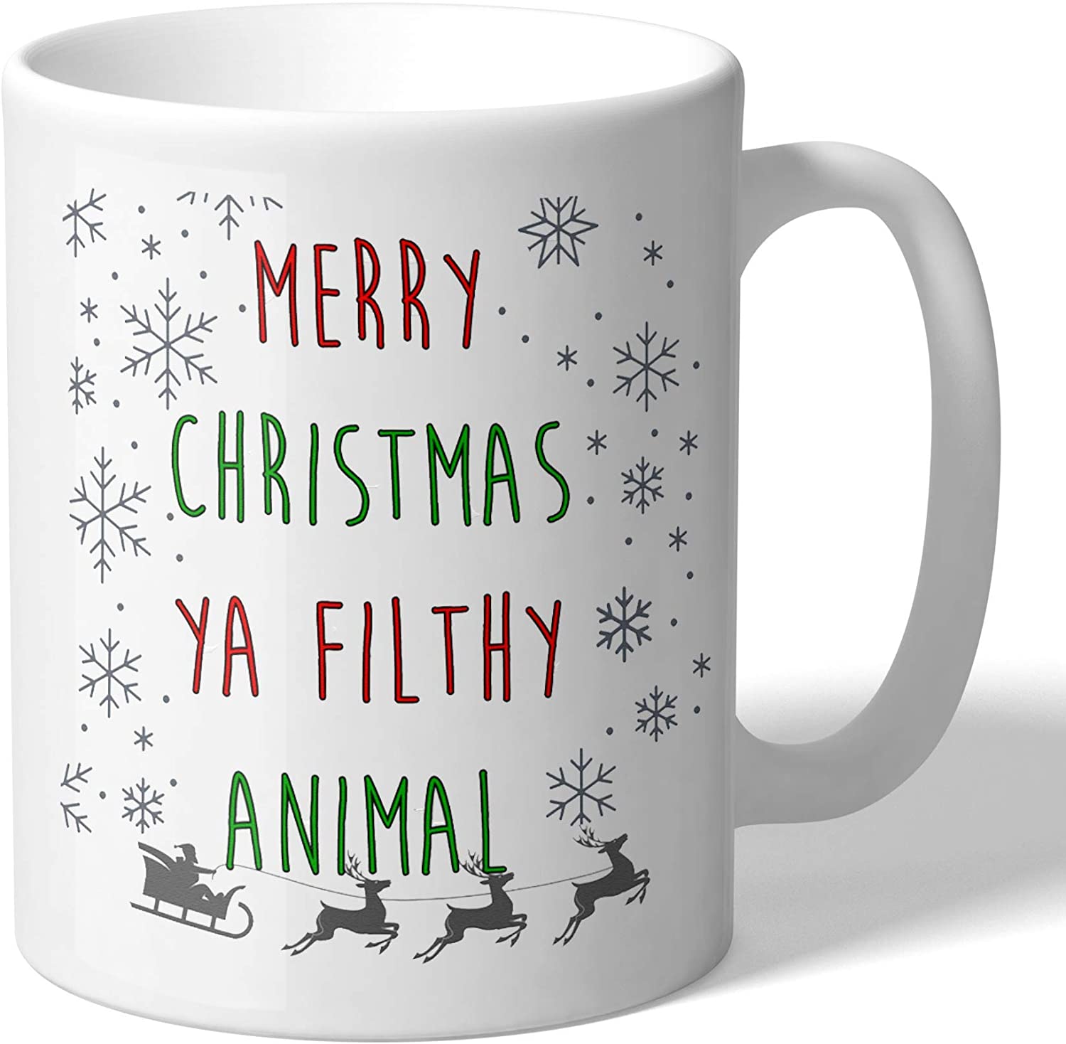 Merry Christmas Ya Filty Animal Christmas Snow Santa White Mug Merry Christmas Ya Filty Animal Christmas Snow Santa White Mug