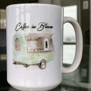 Mini Camping Coffee In Bloom Simple White Mug Mini Camping Coffee In Bloom Simple White Mug