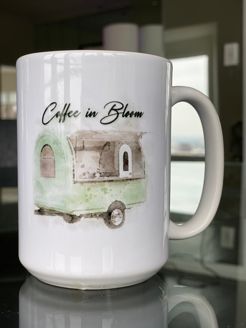 Mini Camping Coffee In Bloom Simple White Mug Mini Camping Coffee In Bloom Simple White Mug