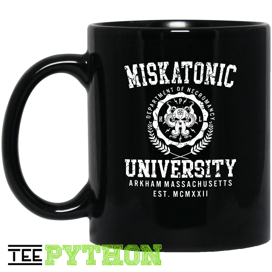 Miskatonic Department Of Necromancy University Simple Black Mug Miskatonic Department Of Necromancy University Simple Black Mug