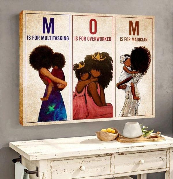 Mom M Is For Multitasking O Is For Overworked M Is For Magician Mother And Daughter Family Canvas Poster