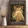 Mother And Daughter Sewing Partners For Life Mom And Baby Girl Sewing Together Canvas Poster