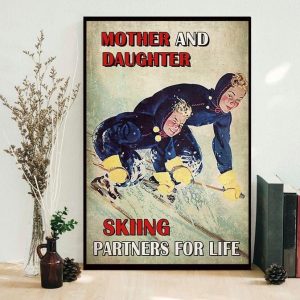 Mother And Daughter Skiing Partners For Life Mother And Daughter Skiing Canvas Poster