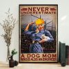 Never Underestimate A God Mom Who Is Also An Engineer Lady Girl Holding Puppy Canvas Poster