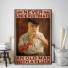 Never Underestimate An Old Man With A Flute Old Man Playing Flute Canvas Poster