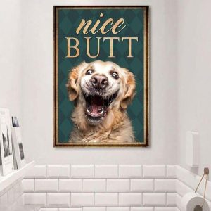 Nice Butt Happy Dog Face Smiling Canvas Poster