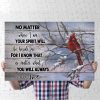 No Matter Your Spirit Will Be Beside Me You Always Be With Me Love Red Bird Winter Memories Canvas Poster