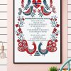 Norwegian House Rules Norway Flag And Birds Canvas Poster