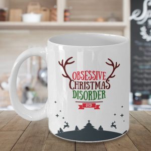 Obsessive Christmas Disorder Mug Santa Gift Simple White Mug Obsessive Christmas Disorder Mug Santa Gift Simple White Mug