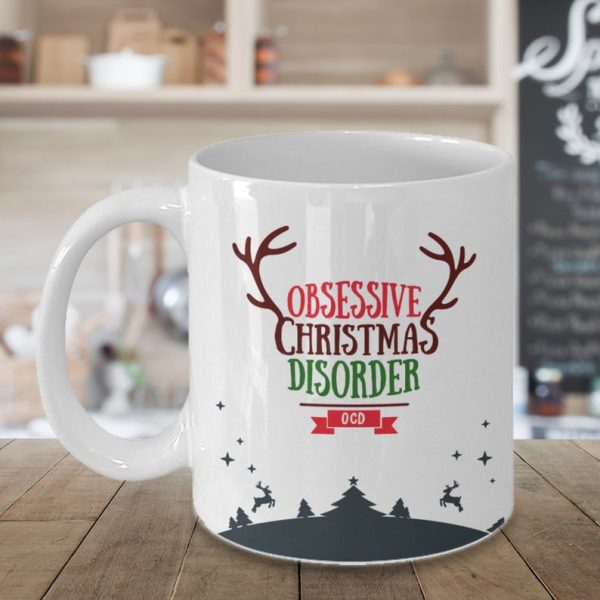 Obsessive Christmas Disorder Mug Santa Gift Simple White Mug