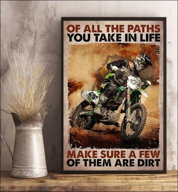 Of All The Paths You Take In Life Make Sure A Few Of Them Are Dirt Racing Boy Biker Biking Canvas Poster