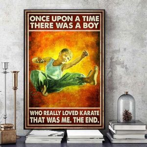 Once Upon A TIme There Was A Boy Who Really Loved Karate That Was Me The End Baby Boy Playing Karate Canvas Poster