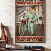 Once Upon A Time There Was A Boy Who Really Loved Motorcycles It Was Me The End Little Racing Boy Canvas Poster