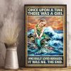Once Upon A Time There Was A Girl Who Really Loved Mermaid It Was Me The End Baby Mermaid Sitting On Rock Sea Creatures Canvas Poster