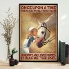 Once Upon A Time There Was A Girl Who Really Wanted To Become Midwife And Loved Horse Baby Girl Kissing Horse Canvas Poster