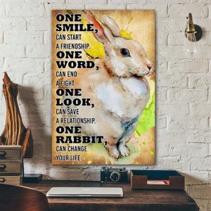 One Smile Can Start A Friendship One Word Can End A Fight One Look Can Save A Relationship Rabbit Canvas Poster