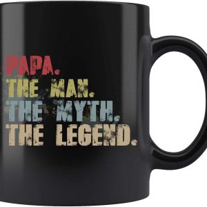 Papa Daddy The Man The Myth The Legend Vintage Simple Black Mug Papa Daddy The Man The Myth The Legend Vintage Simple Black Mug