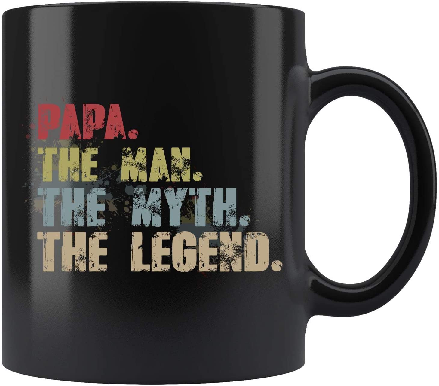 Papa Daddy The Man The Myth The Legend Vintage Simple Black Mug Papa Daddy The Man The Myth The Legend Vintage Simple Black Mug