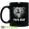 Papa Strong Danger Bear Family Simple Black Mug