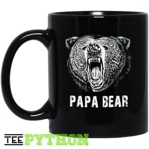 Papa Strong Danger Bear Family Simple Black Mug Papa Strong Danger Bear Family Simple Black Mug
