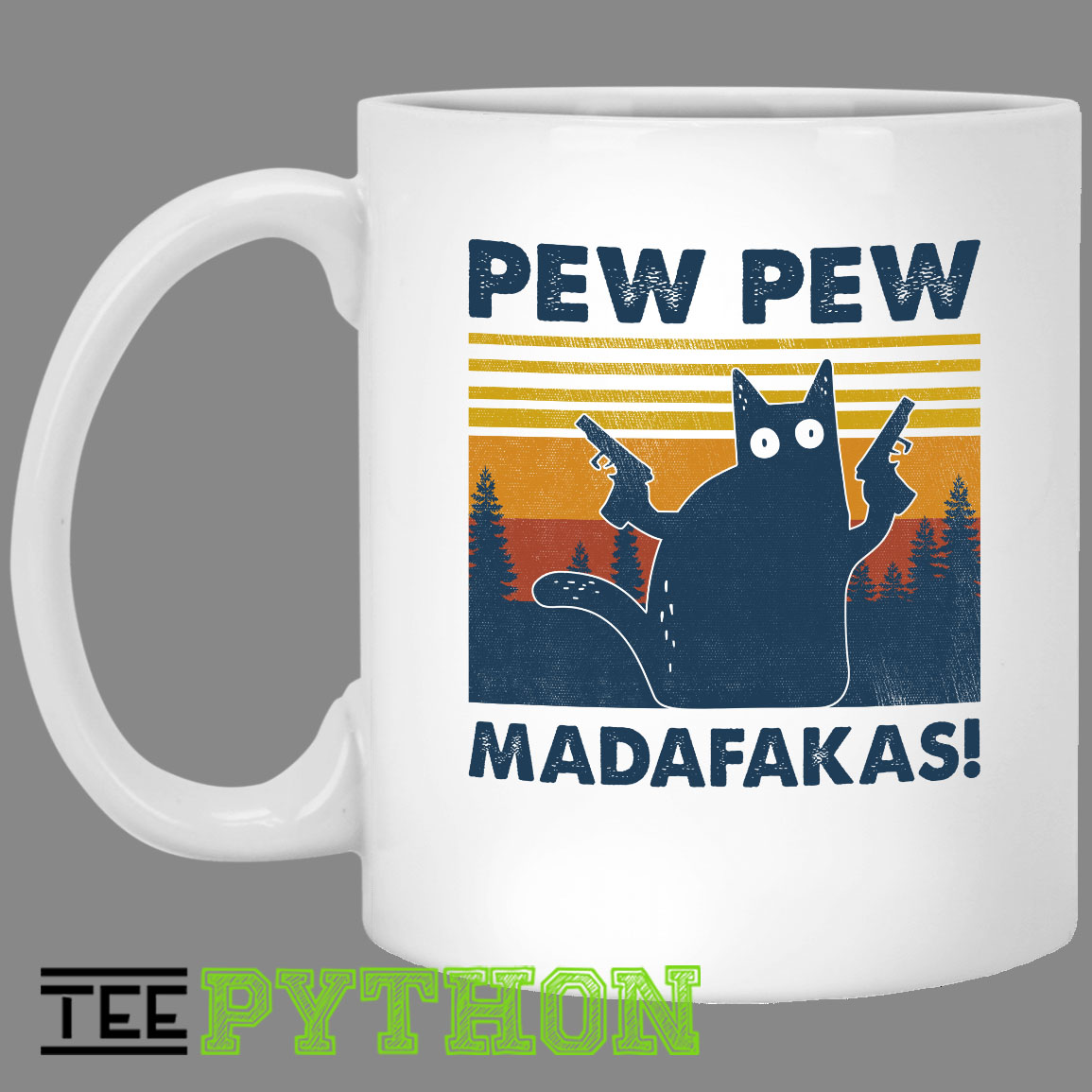 Pew Pew Madafakas Funny Cowboy Cat Vintage Simple White Mug Pew Pew Madafakas Funny Cowboy Cat Vintage Simple White Mug