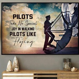 Pilots Take No Special Joy In Walking Pilots Like Flying World Map Pilot Going Into Airplane Canvas Poster