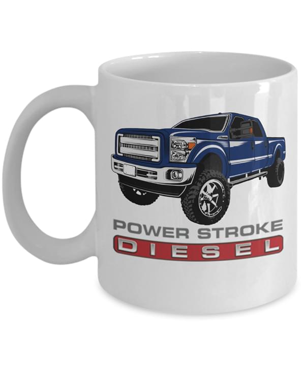 Power Stroke Diesel Truck Car Simple White Mug Power Stroke Diesel Truck Car Simple White Mug