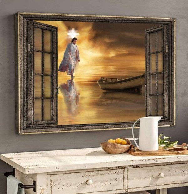 Pray For God Trusting Peace Boat Jesus Canvas Poster