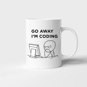Programmers Go Away I’m Coding Serious Developer Simple White Mug Programmers Go Away I’m Coding Serious Developer Simple White Mug