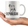 Pug The Cute Dog Repuglican Pet Animal Simple White Mug
