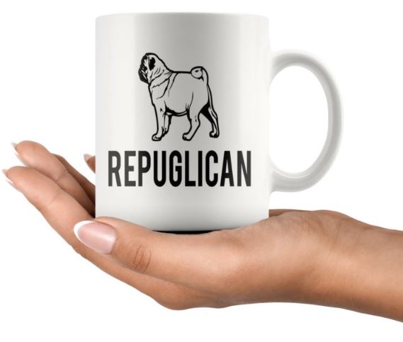 Pug The Cute Dog Repuglican Pet Animal Simple White Mug Pug The Cute Dog Repuglican Pet Animal Simple White Mug