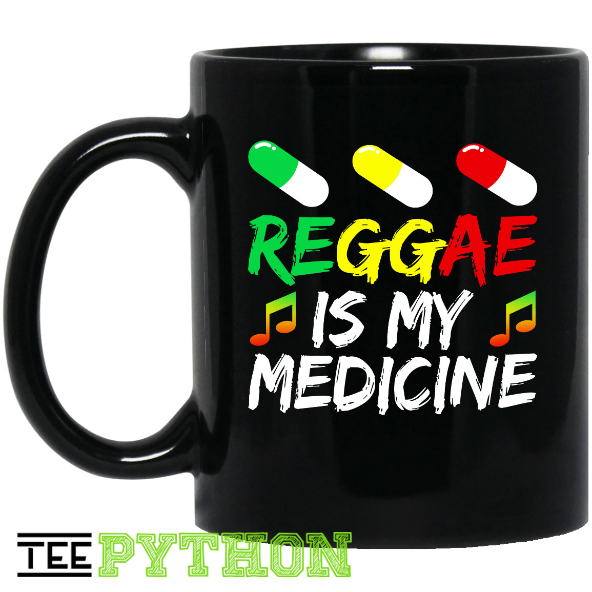 Reggae Is My Medicine Simple Black Mug Reggae Is My Medicine Simple Black Mug