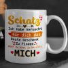 Schatz Ich Habe Versucht Fur Dich Das Beste Deschenk Zu Finden German Quote Love Hearts White Mug