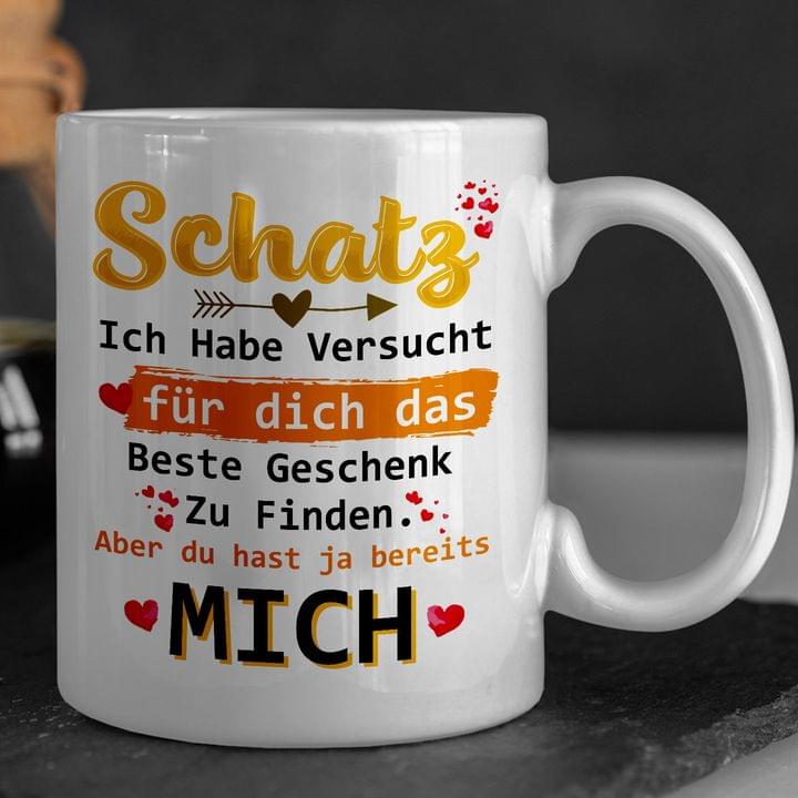 Schatz Ich Habe Versucht Fur Dich Das Beste Deschenk Zu Finden German Quote Love Hearts White Mug Schatz Ich Habe Versucht Fur Dich Das Beste Deschenk Zu Finden German Quote Love Hearts White Mug