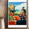Scottish Men Playing Bagpipe Dancing Musical Instrument Canvas Poster