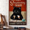 Scrapbooking Room Cheaper Than Therapy Vintage Black Cat Name Customized Personalized Canvas Poster
