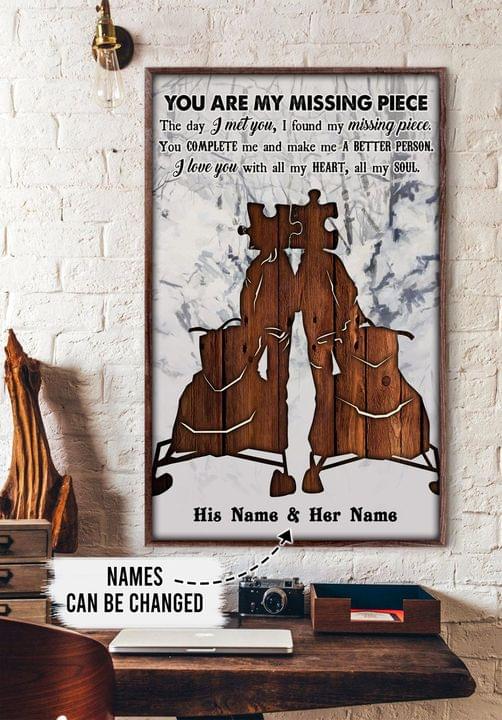 Snow Mobile Puzzle You Are My Missing Piece Name Customized Personalized Canvas Poster Snow Mobile Puzzle You Are My Missing Piece Name Customized Personalized Canvas Poster
