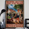 Some Boys Are Just Born Garden And Dogs In Their Souls Little Boy And Dog Canvas Poster